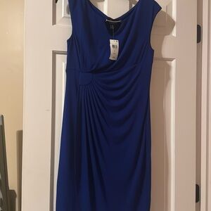 Connected Apparel Strapless Blue Dress
